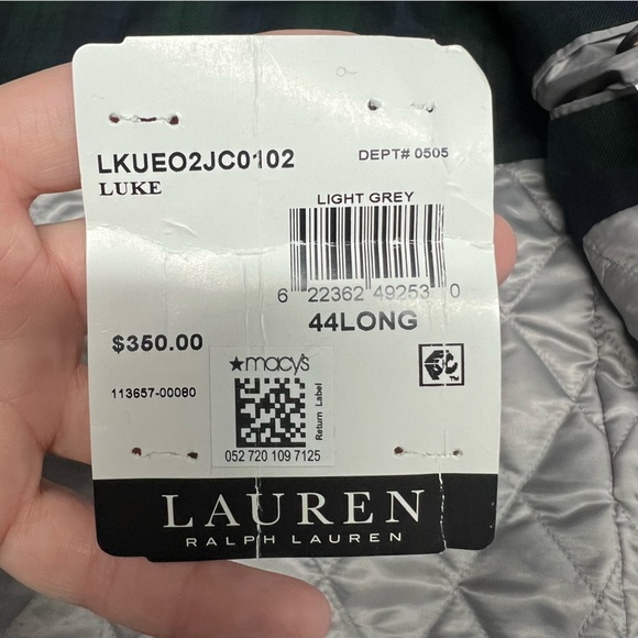 Ralph Lauren Pea Coat Mens Size 44L Gray Double Breasted Naval Wool Blend - Picture 10 of 10